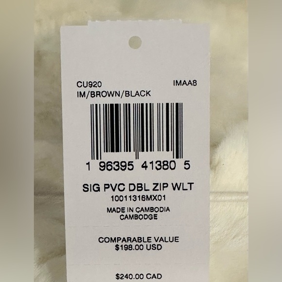 NWT Coach Double Zipper Wristlet Wallet Signature Canvas CU920 Brown Black - Picture 13 of 13